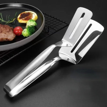 Steel Steak Clamp Food Bread Meat Clip Tongs Tool Shovel Clamp Shovel Cooking Fried Bbq Steak Fish Kitchen